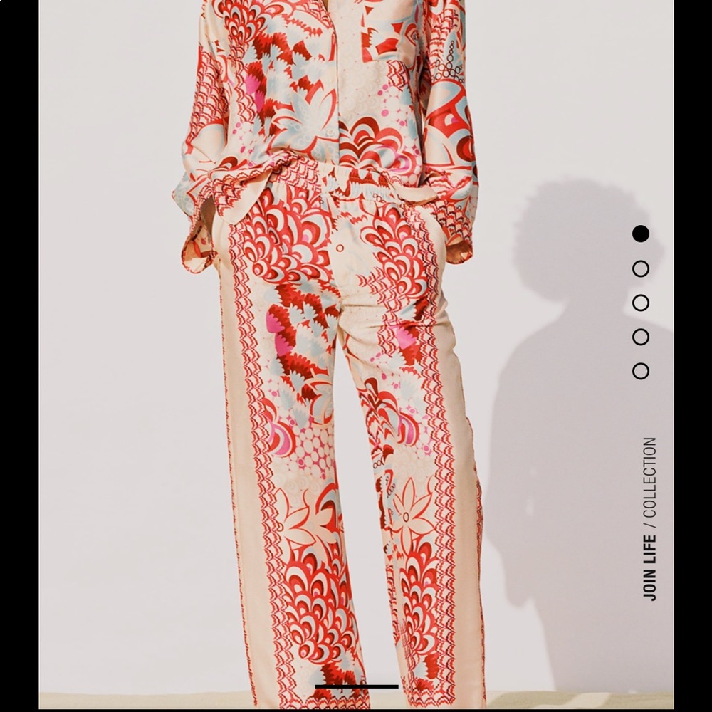 NWT ZARA flowy patchwork pants size Small